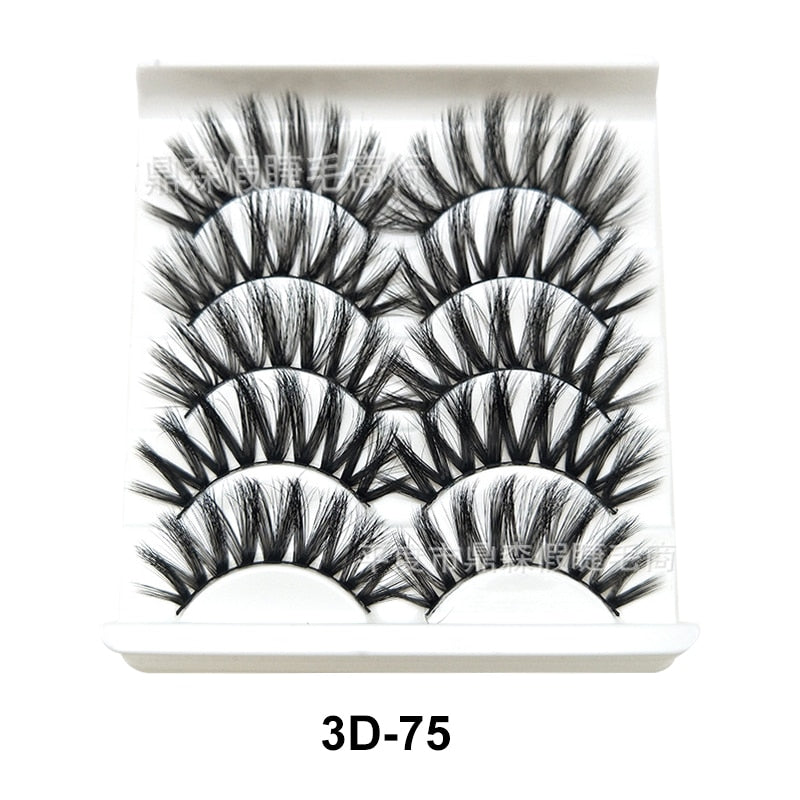 3D Mink Lash Natural False Eyelashes Faux Mink lashes 5Pair False Eyelash Reusable Thick Long Cilia