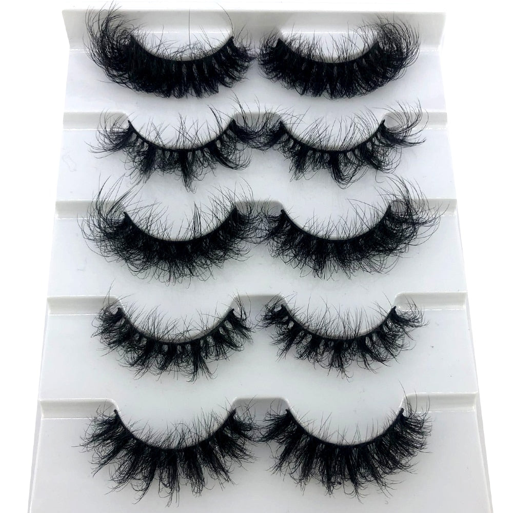 5 Pairs Lashes Mink Lashes Faux Eyelashes Mink False Eyelashes Dramatic Volume Lashes Eyelash Extension
