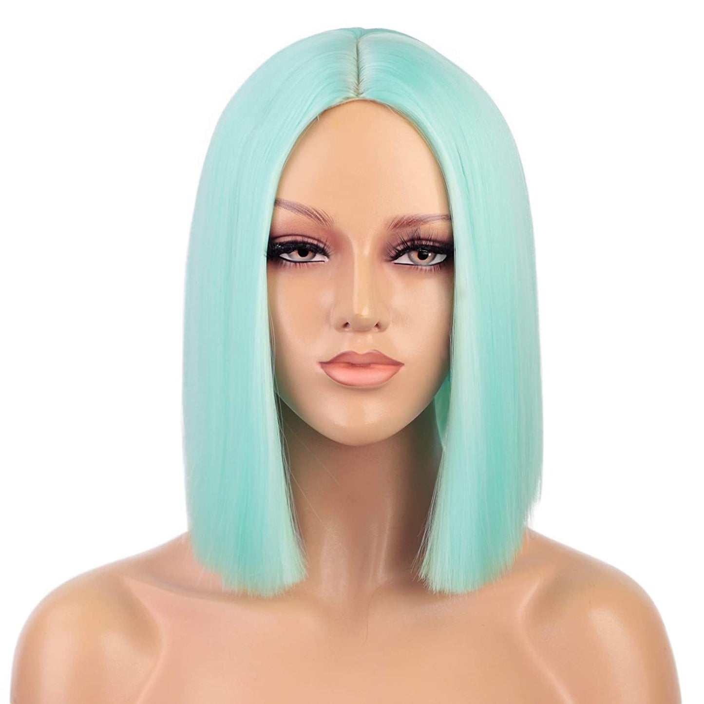 Synthetic Ombre Orange Wig Short Straight Middle Part Bob Wig Natural Yellow/Red Wigs Heat Resistant Fiber