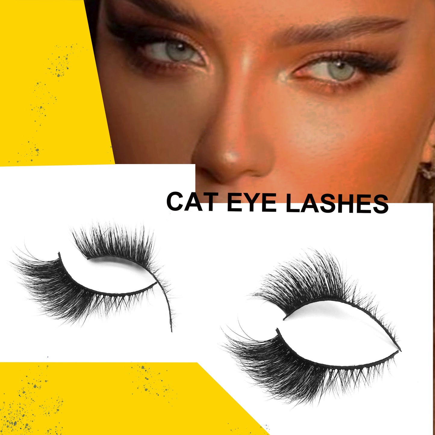 Winged Lashes End Eye Elongated Thick False Eyelashes Cat Eye Lashes Natural Wispy Soft Half Lashes Fluffy Mink Lashes