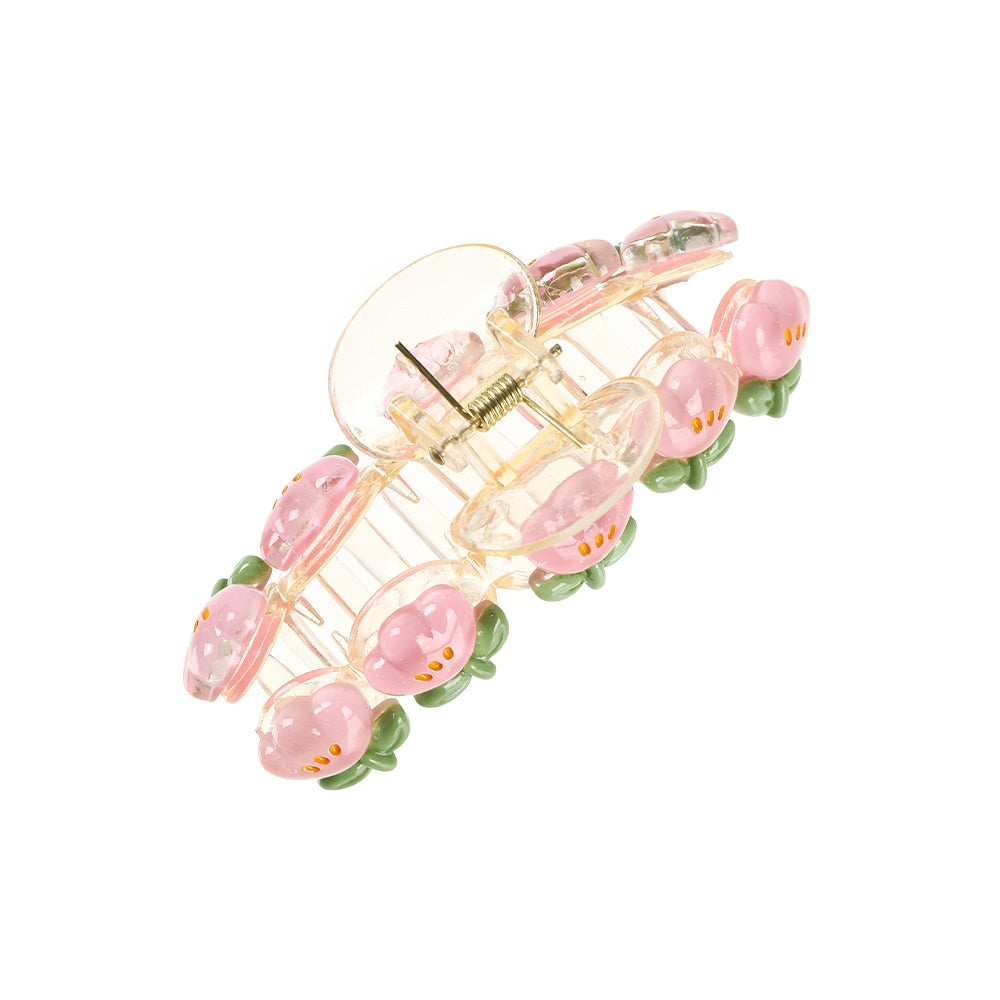 Korean Flowers Big Hair Claws Elegant Resin Acrylic Hair Clips Hairpins Barrette Headwear Hair Accessories