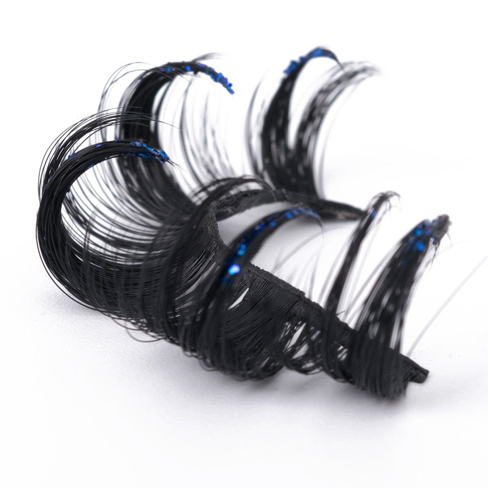 Luminous Dramatic glitter colored lashes Russian volume faux mink strip lashes party sequins false lashes