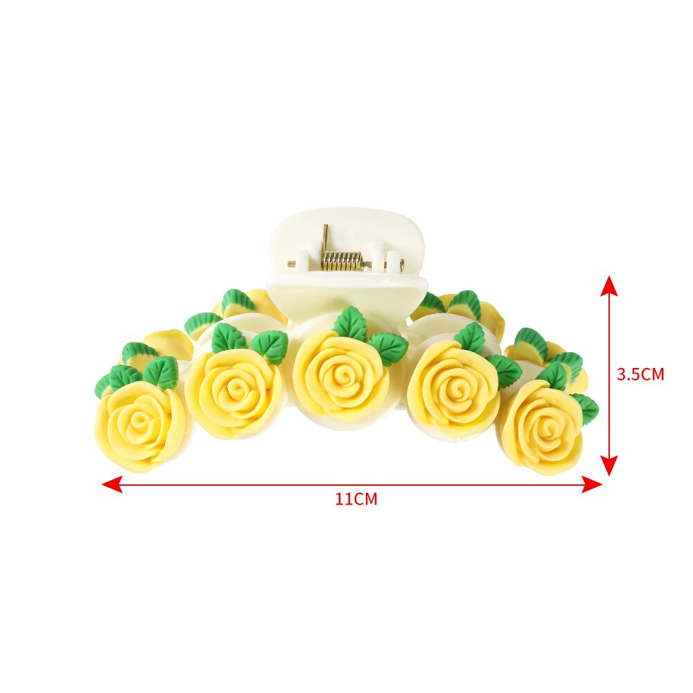 Korean Flowers Big Hair Claws Elegant Resin Acrylic Hair Clips Hairpins Barrette Headwear Hair Accessories