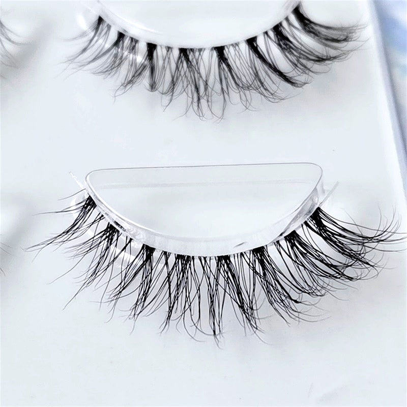 5 pairs short Mink Lashes 3D Mink Eyelashes Invisible Band Natural Black Mink False Eyelash Full Strip Reusable