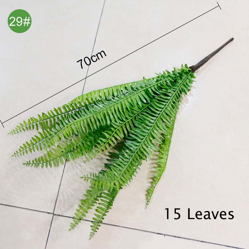 Green Artificial Palm Leaf Plastic Plants Tropical Tree Branch Fake Plants Jungle Home Garden Decor Wedding Decoration