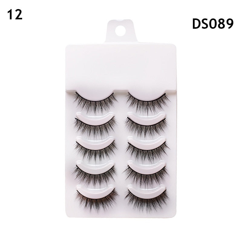 5 Pairs 3d Faux Mink Manga Lashes Little Devil Fairy 3D False Eyelashes Natural Lash Extension