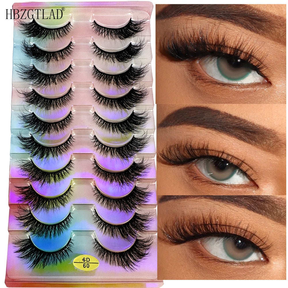 10 Pairs 3d False Eyelashes Cat Eye Wispy end eye elongated Thick Mink Lashes 5D Fluffy Natural Long Short Fake Lashes