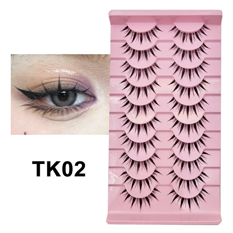 Manga Lashes 5/10 Pairs Natural Lashes False Eyelashes Little Devil Lashes Anime Lashes Full Strip Lashes Band