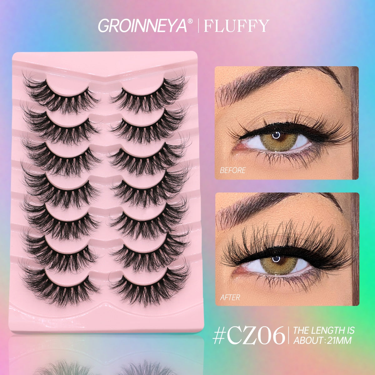 5/7 Pairs Fluffy Mink Lashes Faux Mink Eyelashes Long Lasting EyelashesDramatic Volume lashes Extension Thick Long