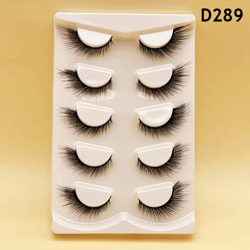 4/5Pair False Eyelashes Handmade Mink Cross Long 3D Winged Eyelash End Eye Elongated Lash Extension Natural