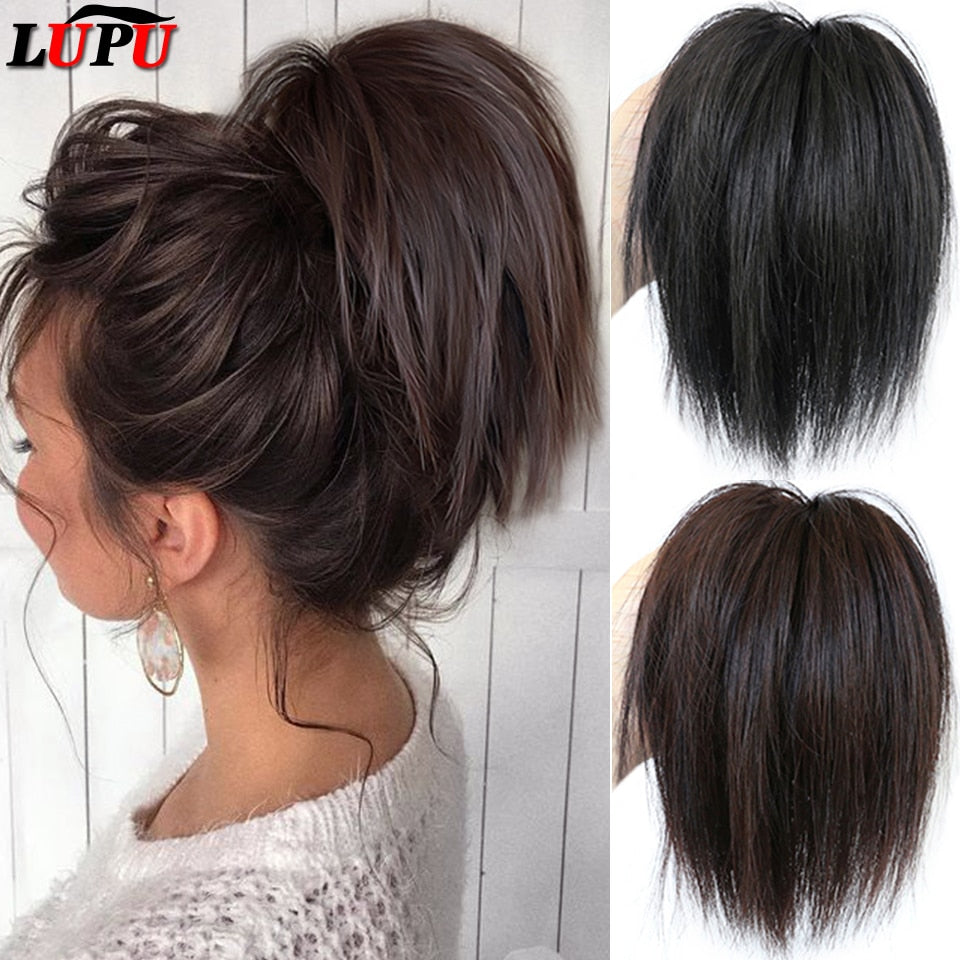 Synthetic Hair Bun Extensions Messy Straight Hair Band Elastic Chignon Scrunchy Wrap Updo False Hair Pieces For Women Hair