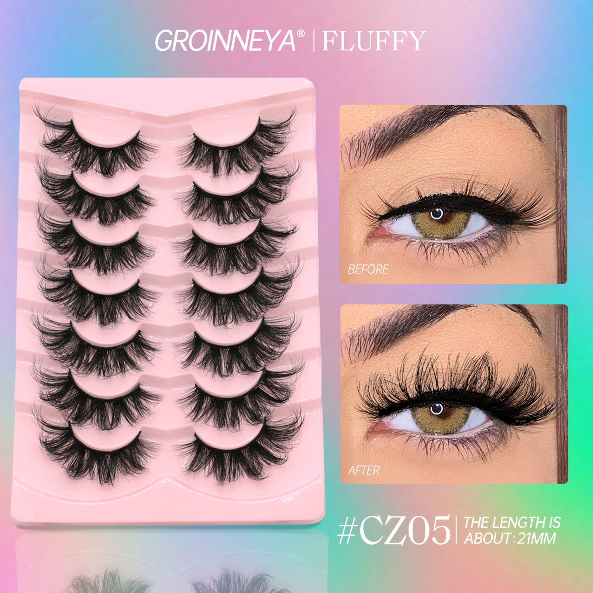 5/7 Pairs Fluffy Mink Lashes Faux Mink Eyelashes Long Lasting EyelashesDramatic Volume lashes Extension Thick Long