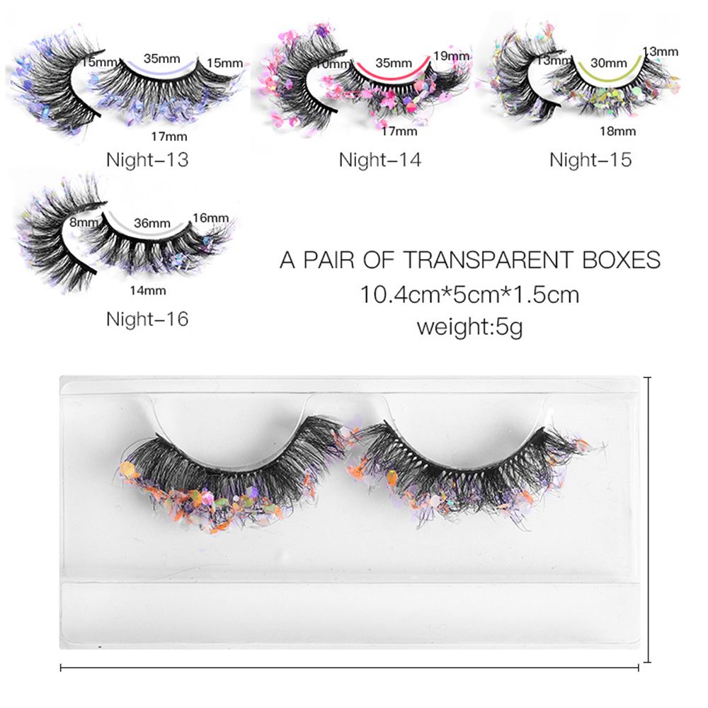 1Pair Colored Lashes Natural Long Butterfly Eyelashes Handmade Full Strip Faux Mink Lashes With Butterflies Luminous Eyelash