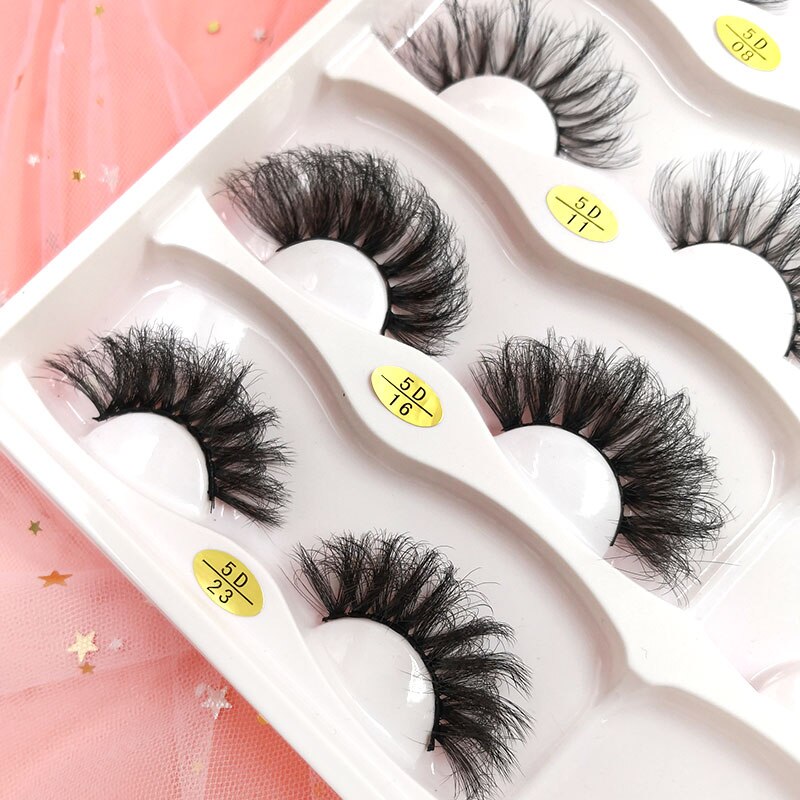 6D Mink Lashes 1/8 Pairs 25 MM Faux Mink Eyelashes Messy Series More Fluffy Dramatic Long False Eyelashes