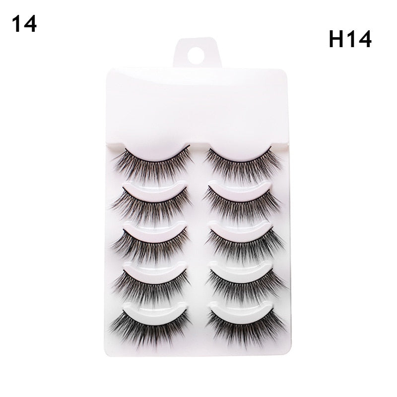 5 Pairs 3d Faux Mink Manga Lashes Little Devil Fairy 3D False Eyelashes Natural Lash Extension
