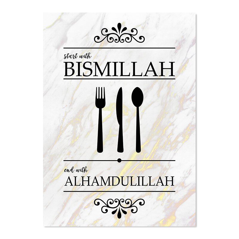 Modern Islamic Wall Art Kitchen Decor Canvas Painting Posters and Prints for Dining Room Home Decor