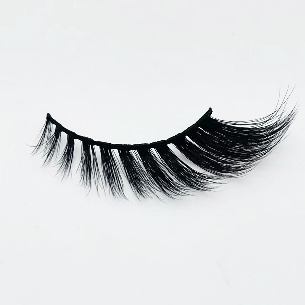 Cat-Eye 3D Mink Eyelashes Curled Winged Natural Realistic Messy End Eye Elongated Thick False Eyelashes Soft