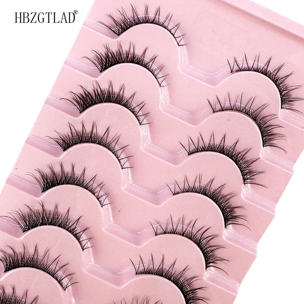 8Pairs 3D Eyelash Transparent Invisible Band Manga Lashes Natural False Eyelashes