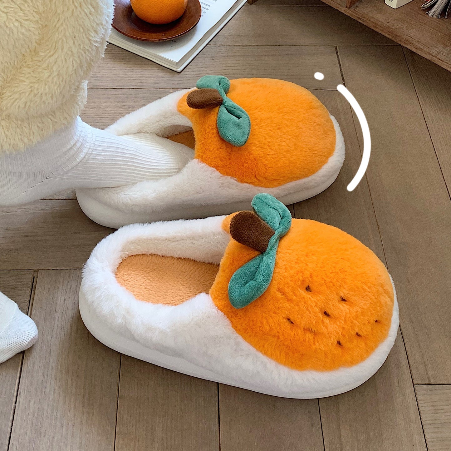 Funny Couple Lovely Frog Cotton Slippers Winter NonSlip Warm Plush Home Slipper Household Shoes