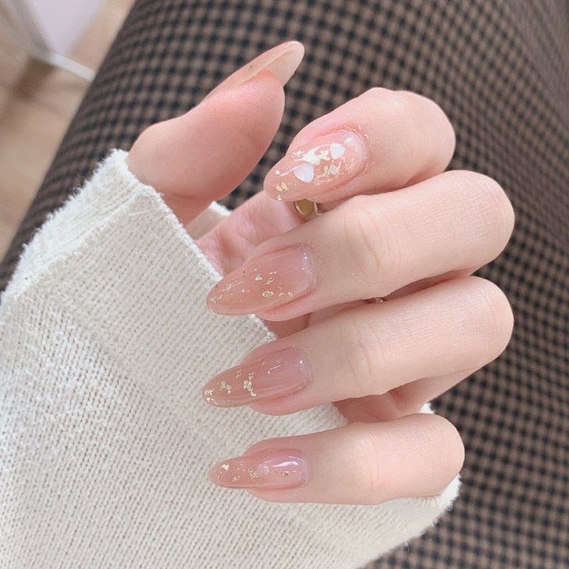24pcs Rhinestone Design Fake Nails Shiny nail Decorations Press On nail Tips False Nail Patch
