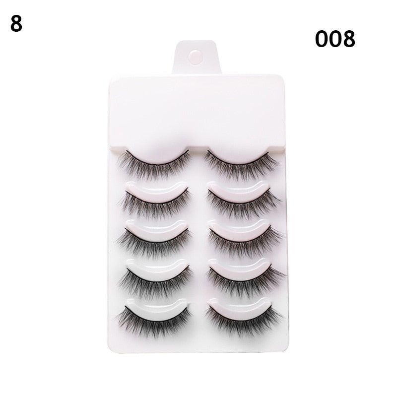 5 Pairs 3d Faux Mink Manga Lashes Little Devil Fairy 3D False Eyelashes Natural Lash Extension