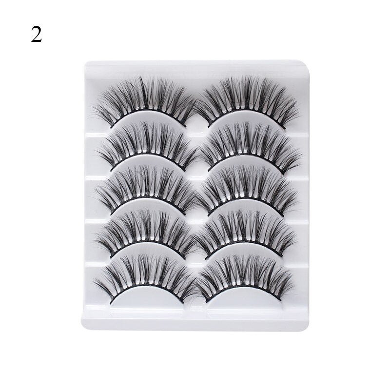 3D Mink Lash Natural False Eyelashes Faux Mink lashes 5Pair False Eyelash Reusable Thick Long Cilia