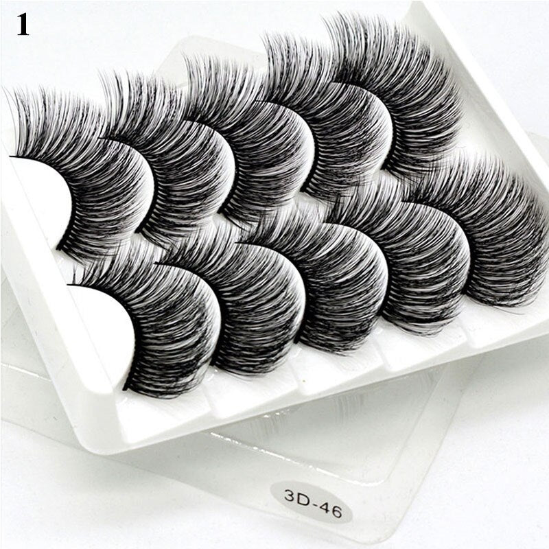 3D Mink Lash Natural False Eyelashes Faux Mink lashes 5Pair False Eyelash Reusable Thick Long Cilia