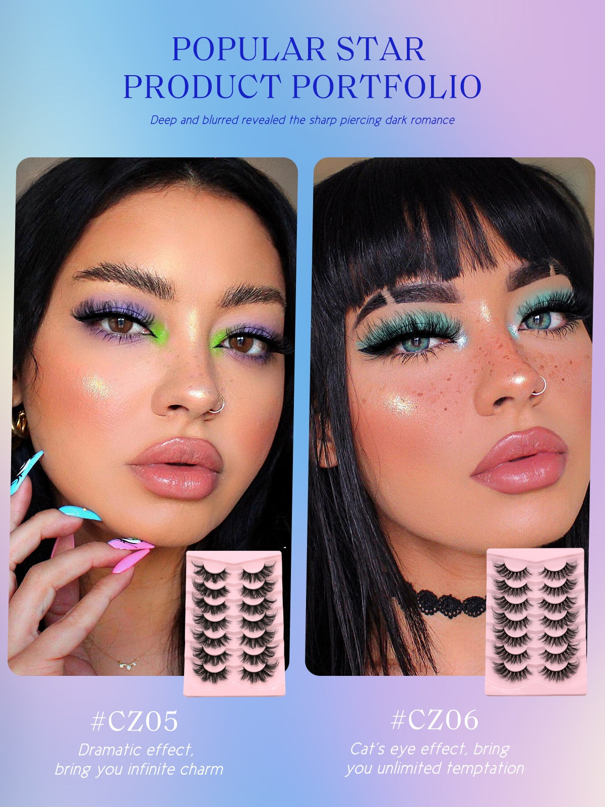 5/7 Pairs Fluffy Mink Lashes Faux Mink Eyelashes Long Lasting EyelashesDramatic Volume lashes Extension Thick Long