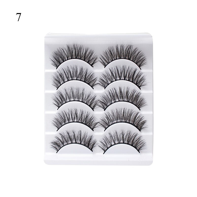 5 Pairs 3d Faux Mink Manga Lashes Little Devil Fairy 3D False Eyelashes Natural Lash Extension