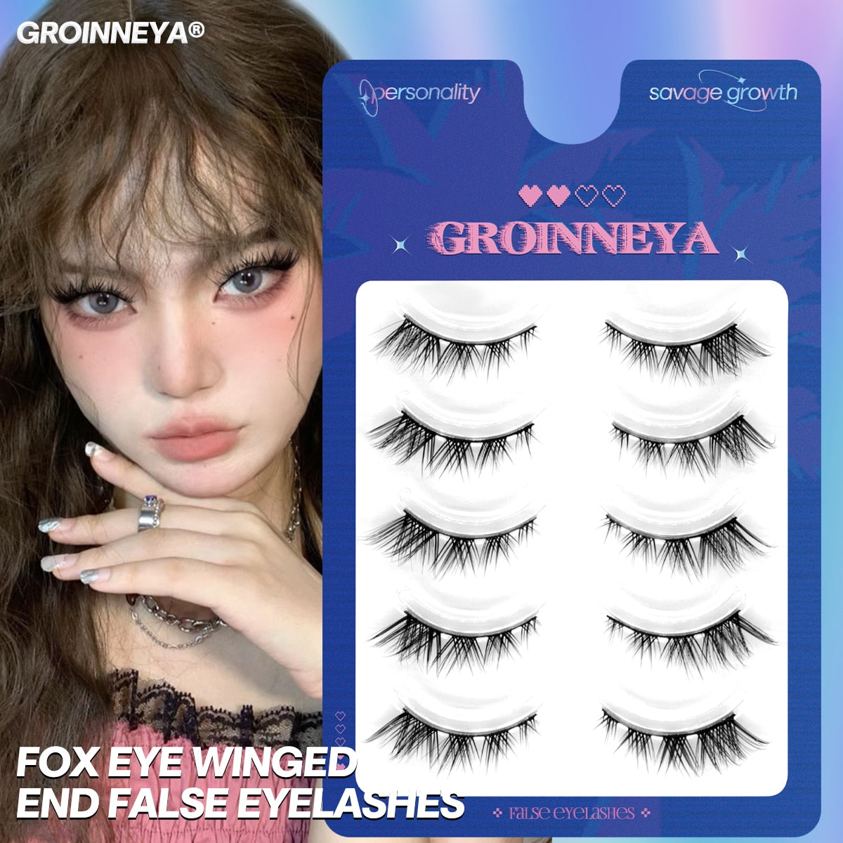 Manga Lashes Natural Long 3D Wispy Mink Eyelashes Fluffy Eye Lashes 5 Pairs Fake Eyelashes