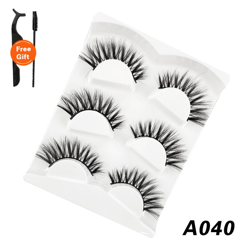 3Pairs 3D Mink False Lashes Faux Cils Natural Fluffy Dramatic Volume Eyelashes Crisscross Soft Eyelash Extension