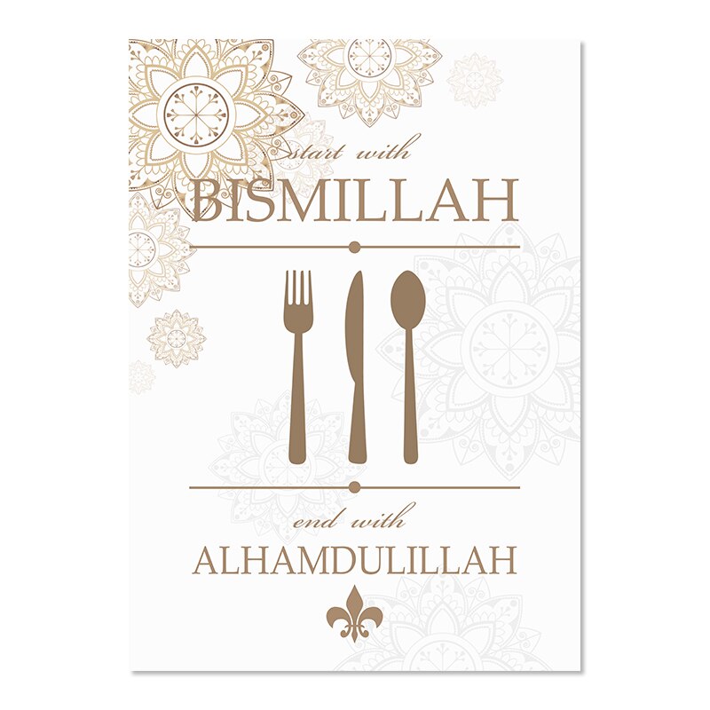 Modern Islamic Wall Art Kitchen Decor Canvas Painting Posters and Prints for Dining Room Home Decor