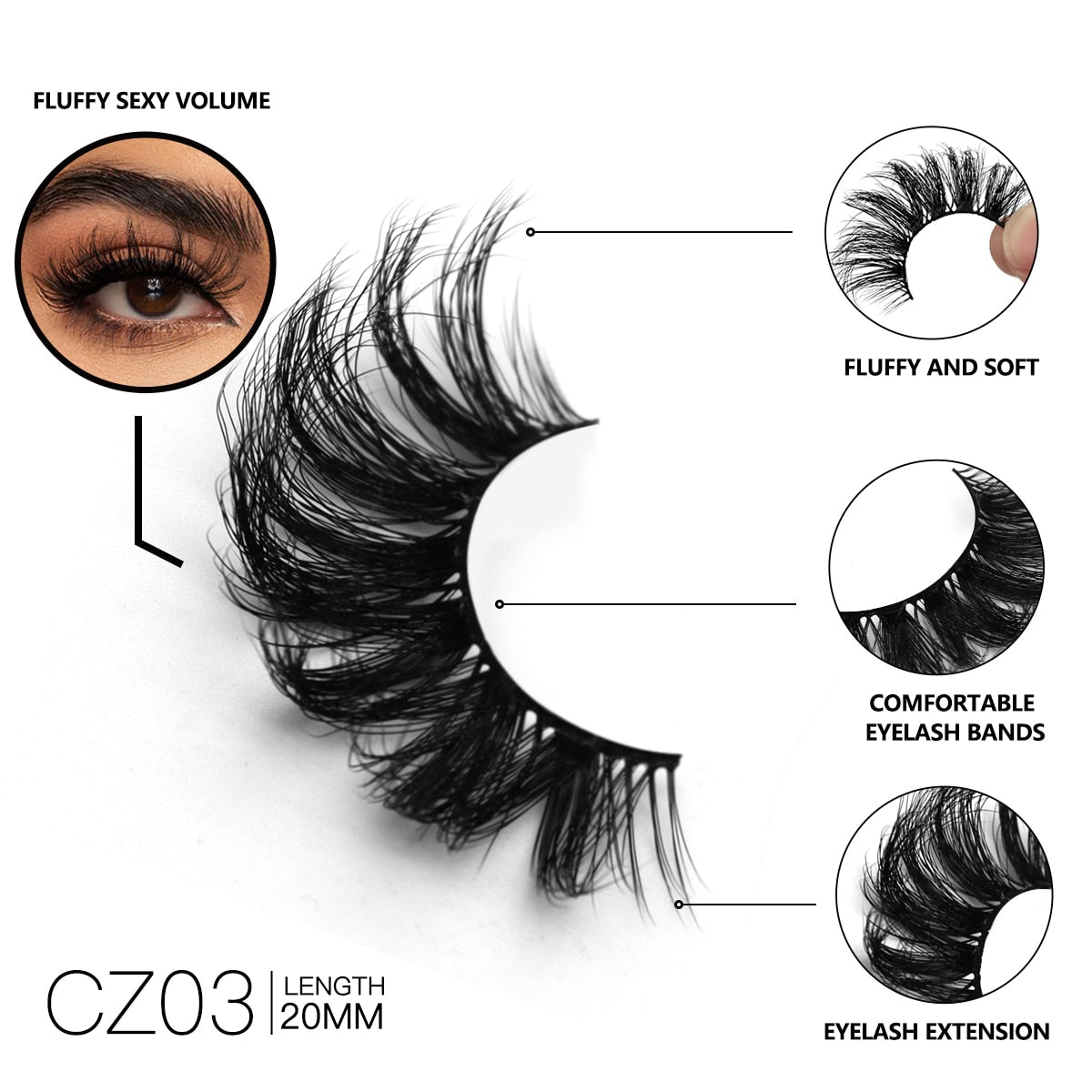 5/7 Eyelashes 3D Mink Lashes Long Lashes Natural Volume False Eyelash