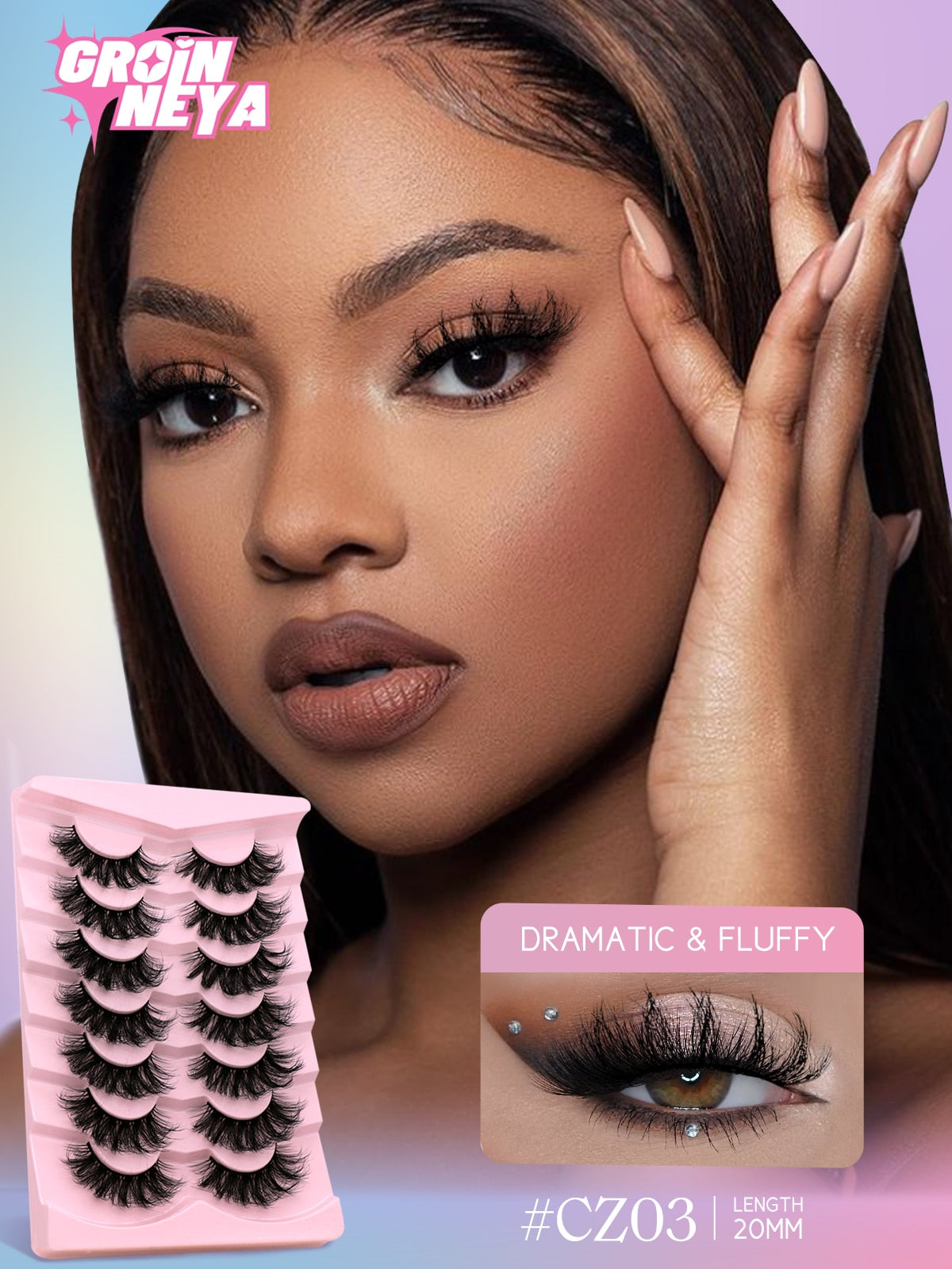5/7 Pairs Fluffy Mink Lashes Faux Mink Eyelashes Long Lasting EyelashesDramatic Volume lashes Extension Thick Long