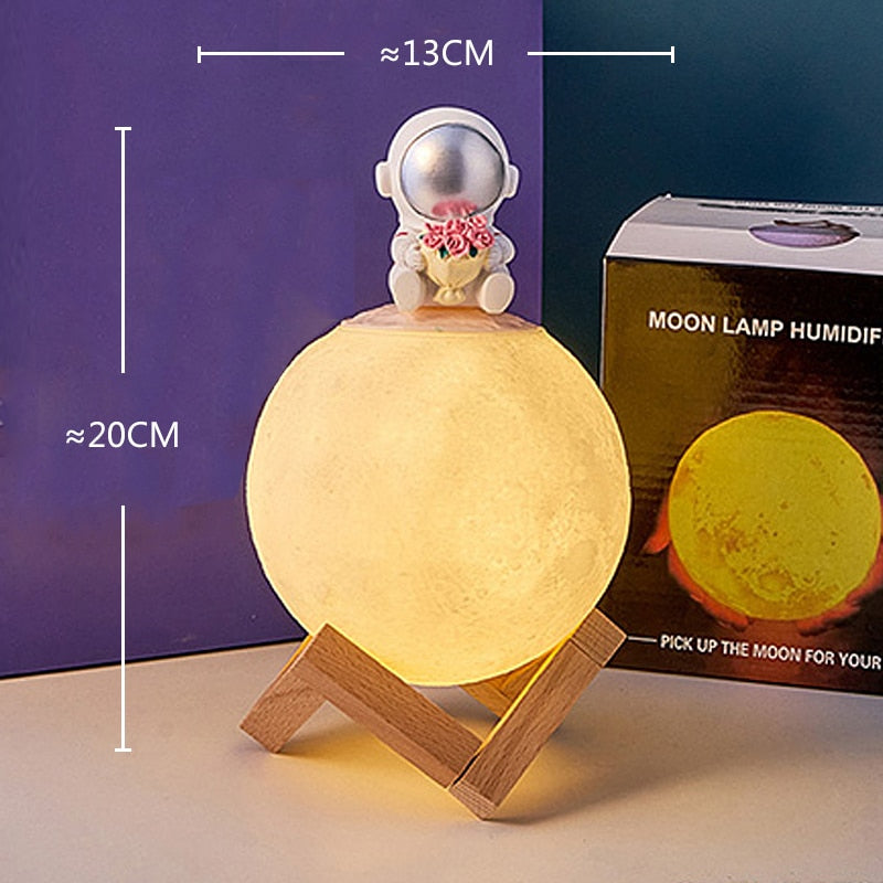 Astronaut Figurines Home Decoration Resin Space Man Miniature Night Light Humidifier Cold Fog Machine Accessories