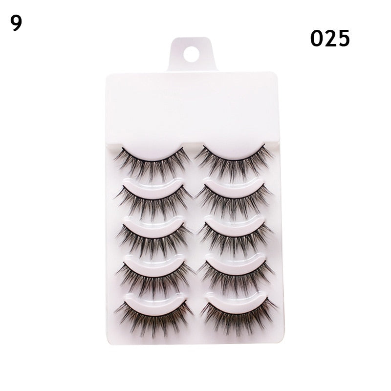 5 Pairs 3d Faux Mink Manga Lashes Little Devil Fairy 3D False Eyelashes Natural Lash Extension