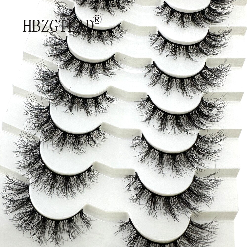 7Pairs False Eyelashes 6D Super Fluffy Wispy Faux Mink Eyelashes Cat/Fox Eye Effect Dramatic Lashes Eyelash Extension