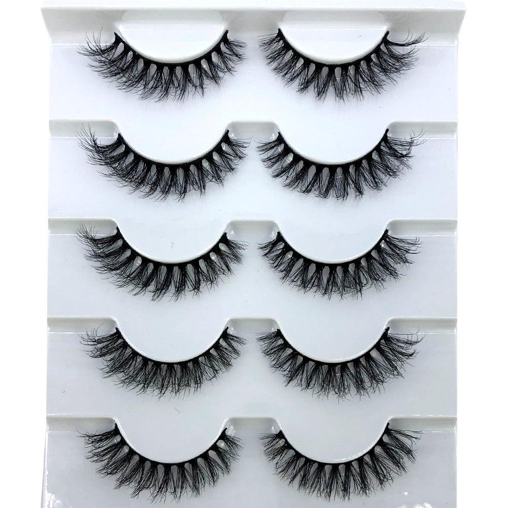 5 Pairs Lashes Mink Lashes Faux Eyelashes Mink False Eyelashes Dramatic Volume Lashes Eyelash Extension
