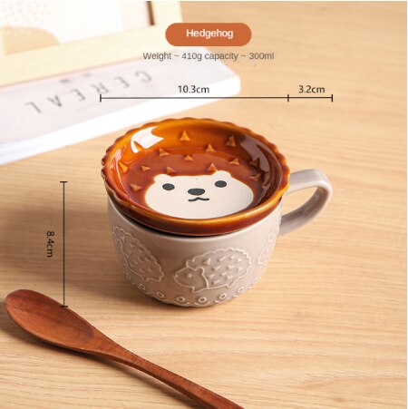 Japanese ceramic cartoon cat mug cute breakfast mug milk mug creative coffee mug with lid couple cup filiżanka porcelanowa