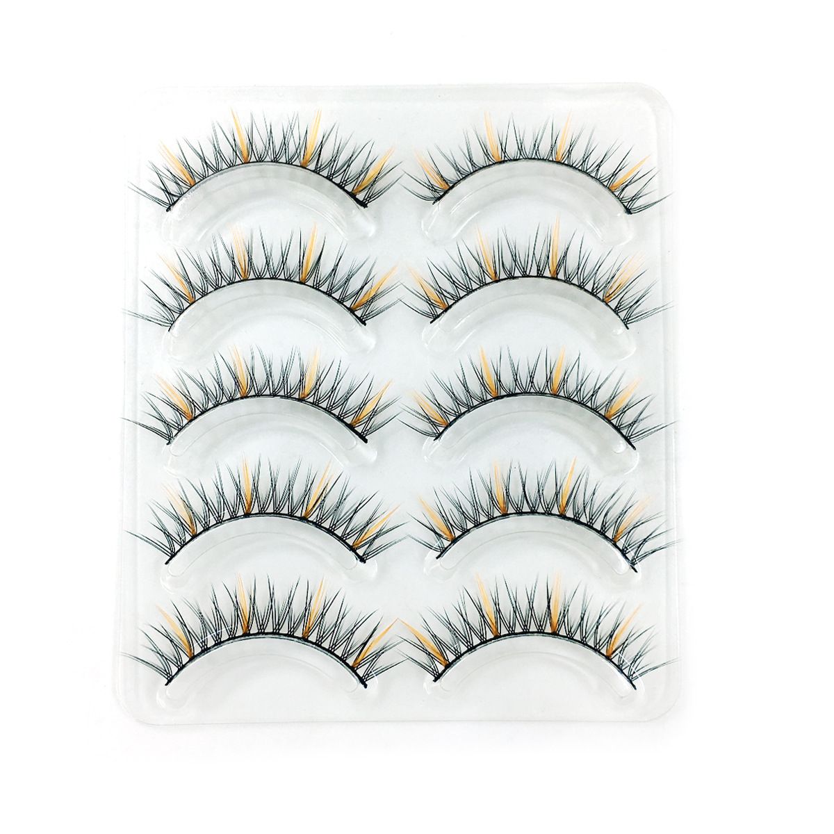 5Pairs Coulorful 3D Mink DD Curl Russian Colorful False Eyelashes Reusable Fluffy Natural Super Volume