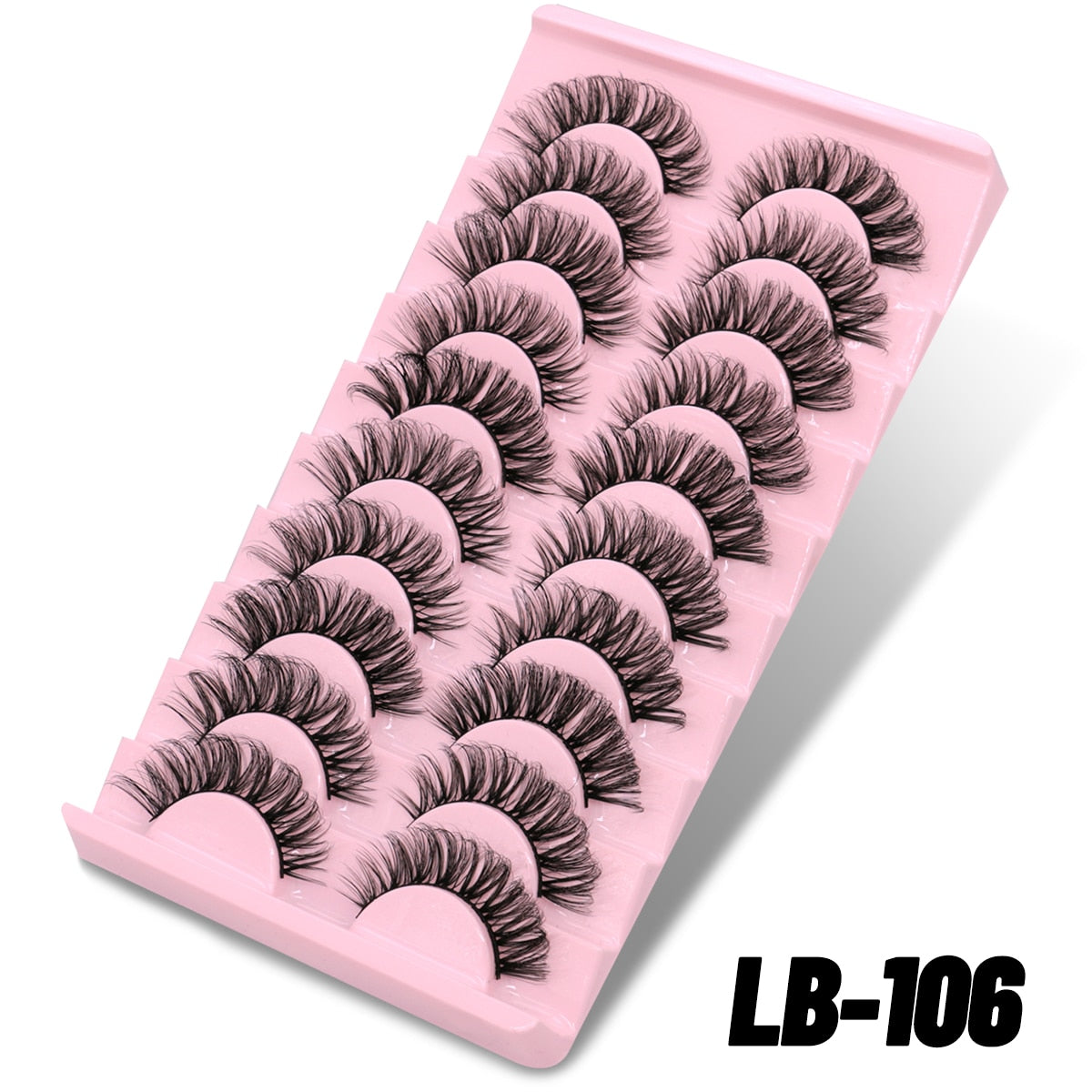DD Curl Lashes 10 pairs Russian Strip Lashes 3D Mink Eyelashes Natural Long Reusable Fluffy eyelashes