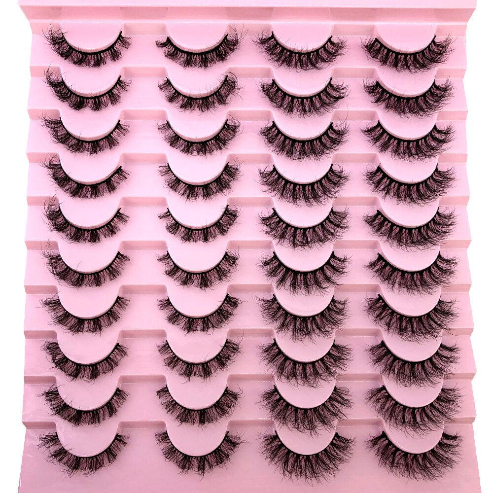 20 pairs natural Thick false eyelashes long 6d mink eyelashes eyelash extension