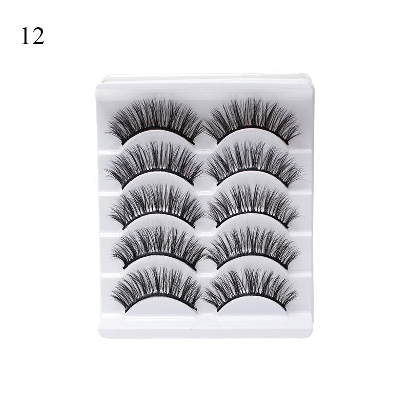 3D Mink Lash Natural False Eyelashes Faux Mink lashes 5Pair False Eyelash Reusable Thick Long Cilia