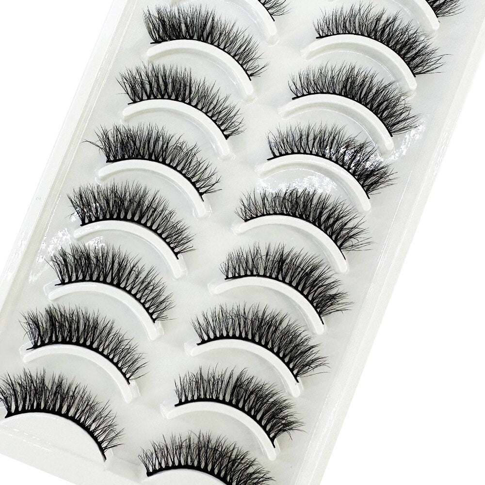 10 Pairs Natural False Eyelashes Fake Lashes Long Makeup 3d Mink Lashes Extension Eyelash Mink Eyelashes