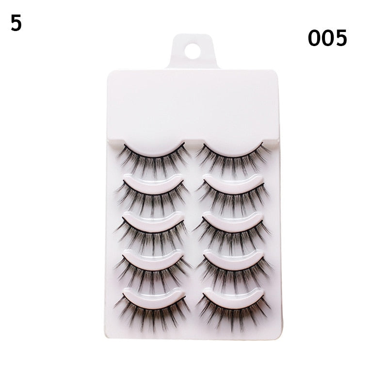 5 Pairs 3d Faux Mink Manga Lashes Little Devil Fairy 3D False Eyelashes Natural Lash Extension
