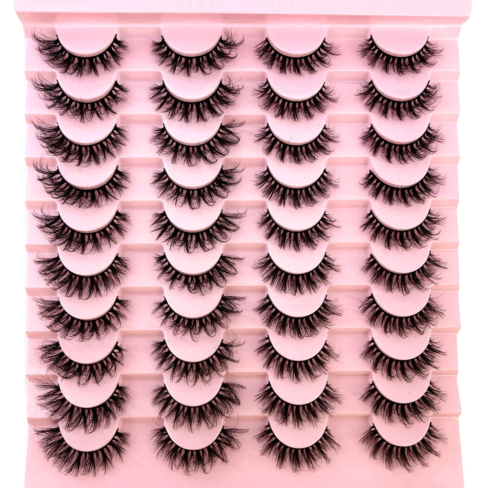 20 pairs natural Thick false eyelashes long 6d mink eyelashes eyelash extension