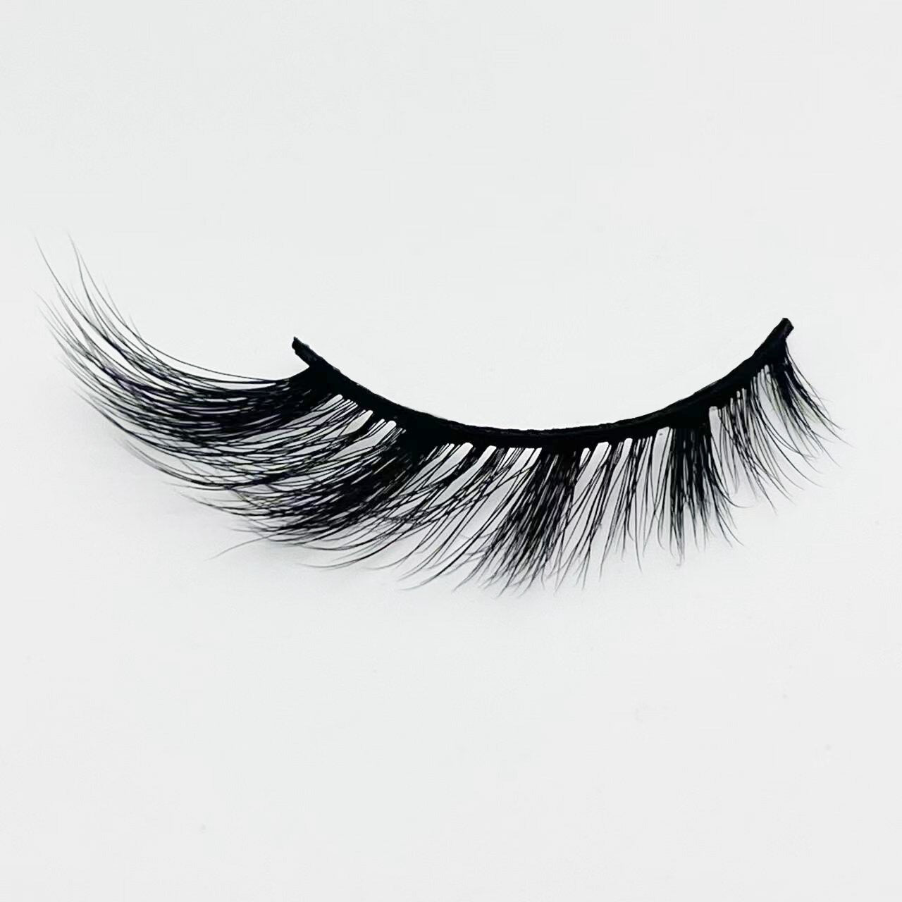 Cat-Eye 3D Mink Eyelashes Curled Winged Natural Realistic Messy End Eye Elongated Thick False Eyelashes Soft