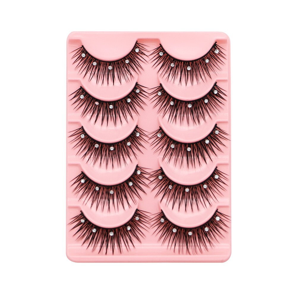 5 pairs eyelash color flash Glitter sequins performance Bushy of fake eyelashes false lashes