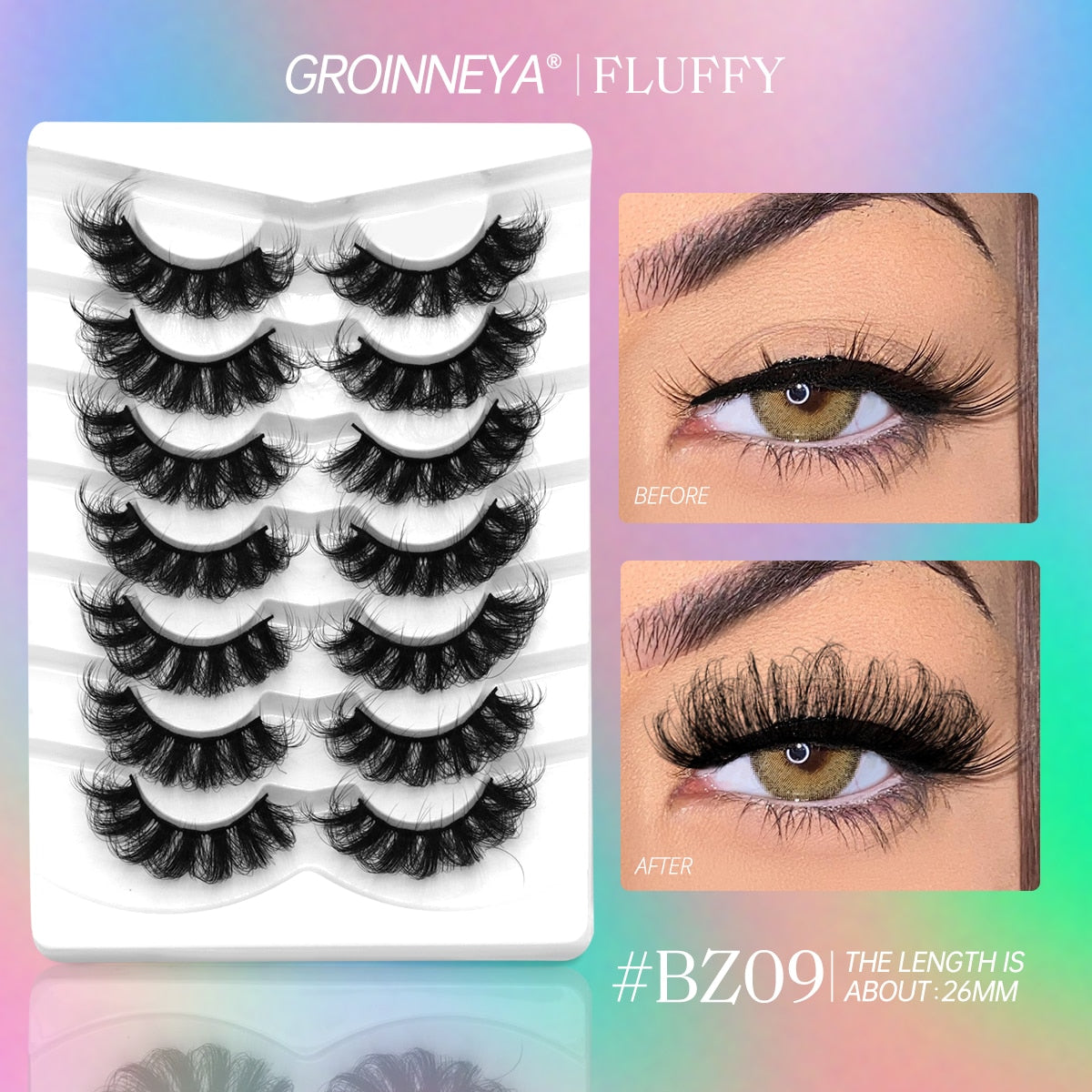 5/7 Pairs Fluffy Mink Lashes Faux Mink Eyelashes Long Lasting EyelashesDramatic Volume lashes Extension Thick Long