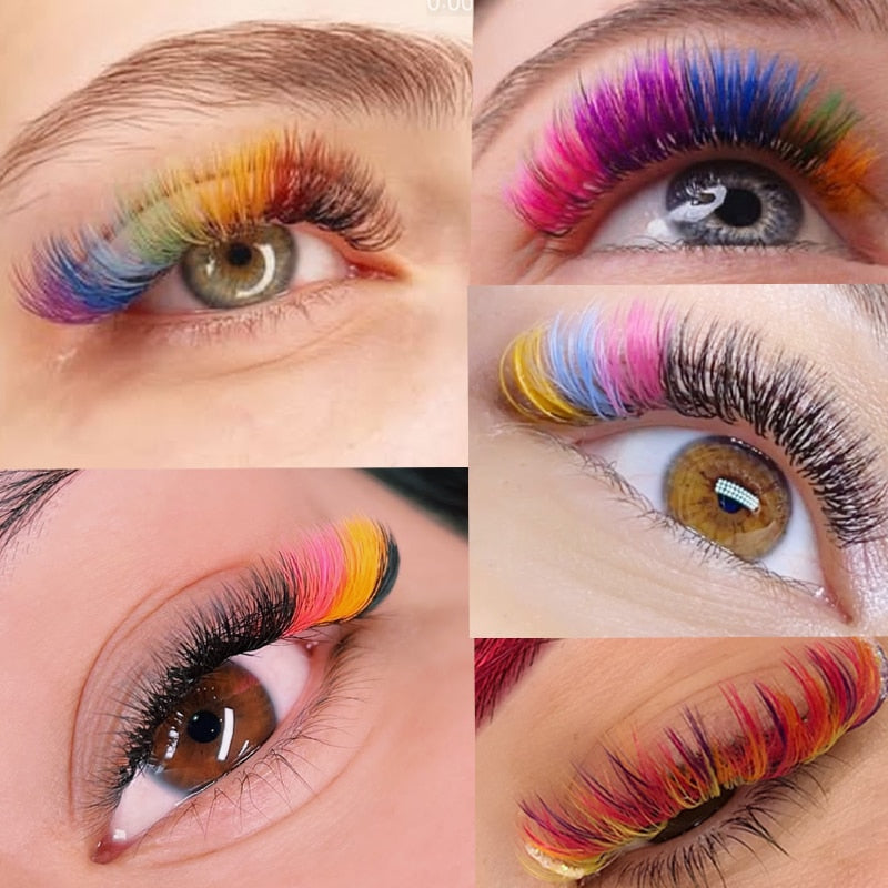 Pointy Base 10D Color Premade Volume Fans Lash Extensions Ready Russian Volume Colored Eyelashes